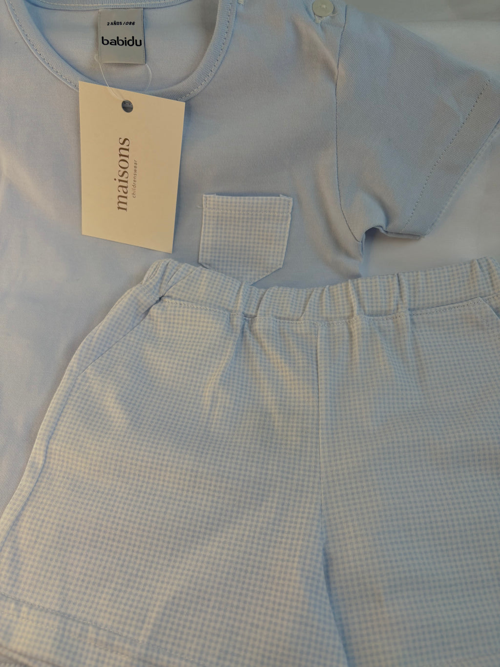 Babidu — The Classic Sky Gingham Two-Piece Set