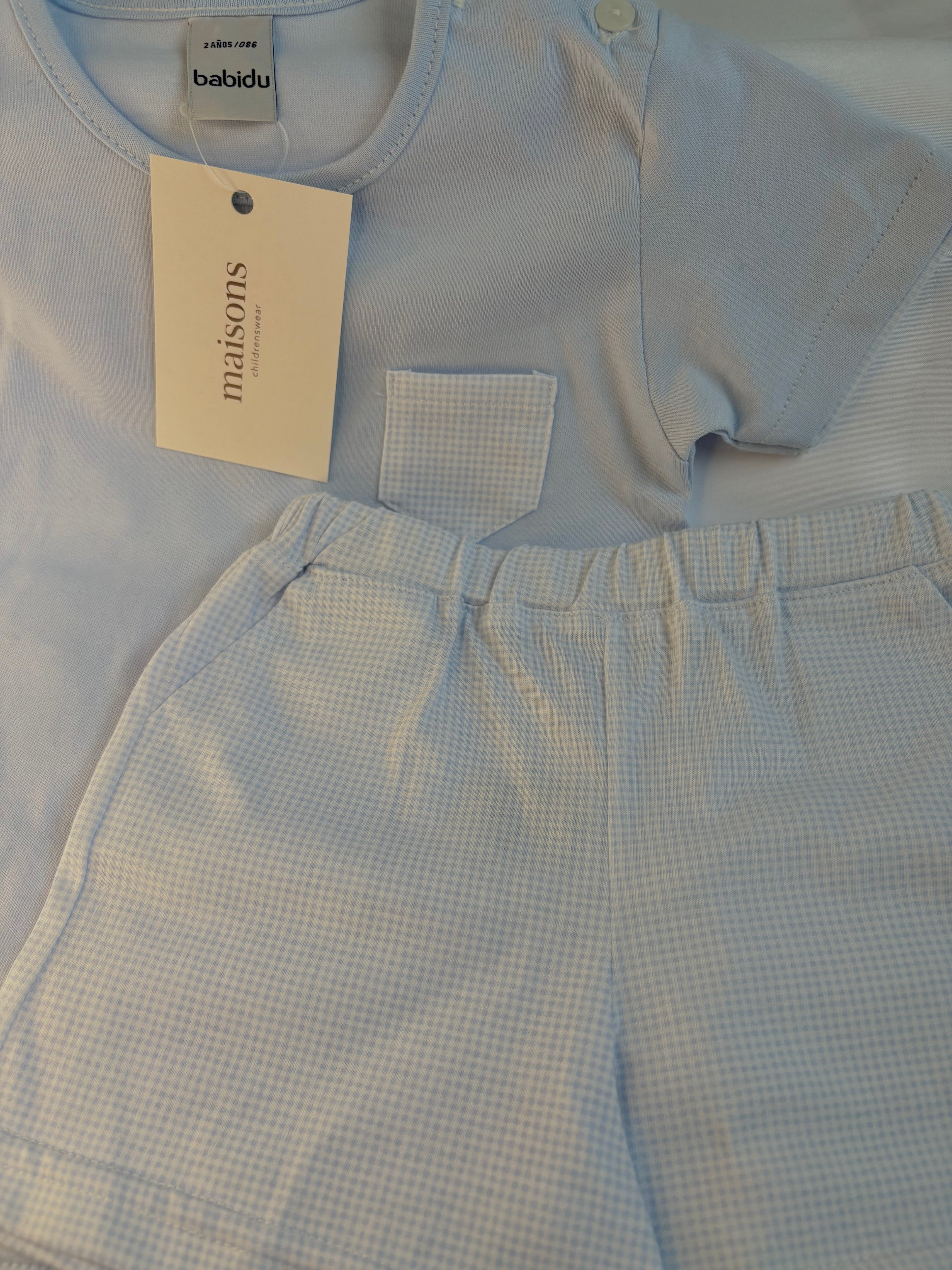 Babidu — The Classic Sky Gingham Two-Piece Set