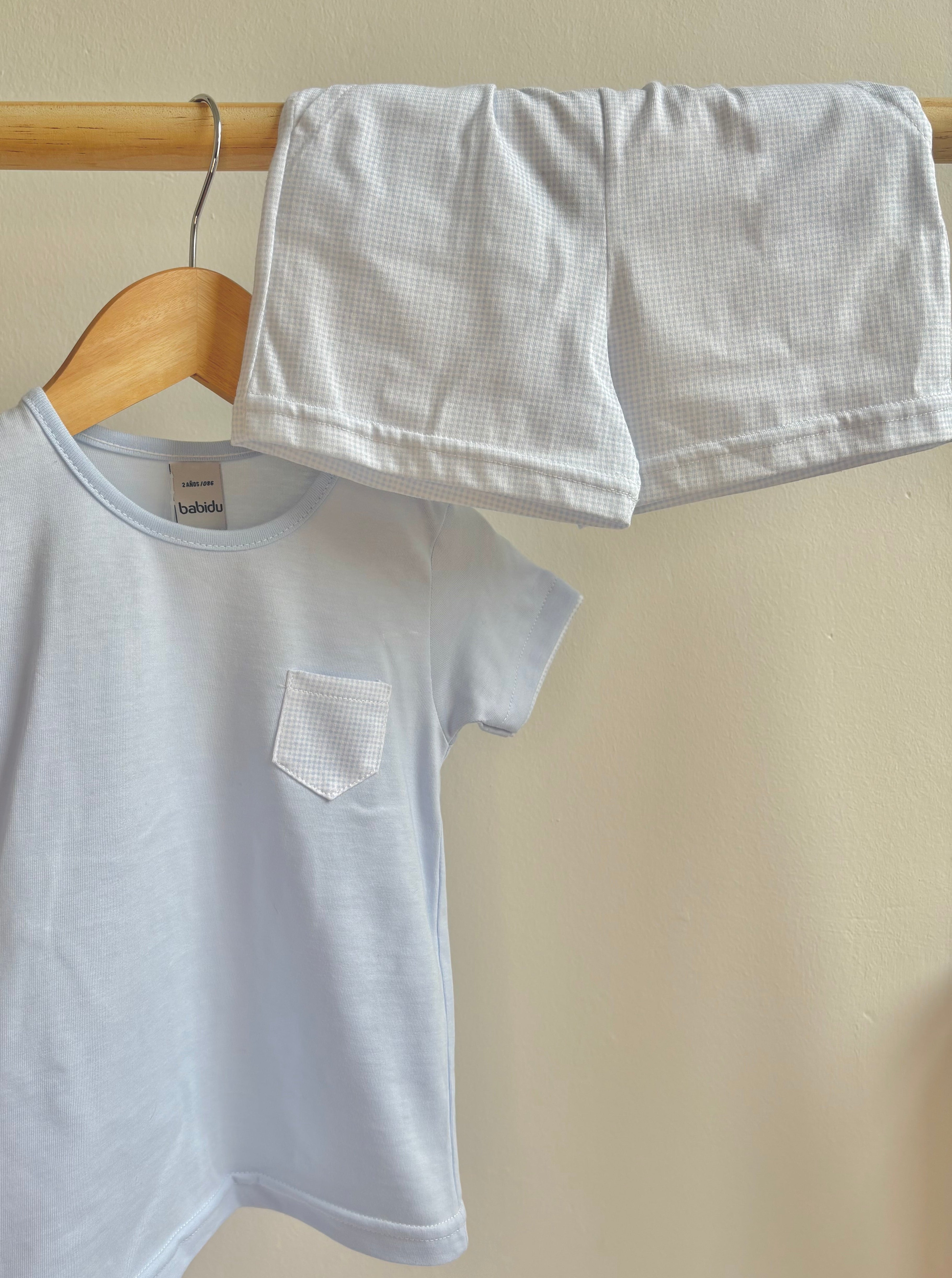 Babidu — The Classic Sky Gingham Two-Piece Set