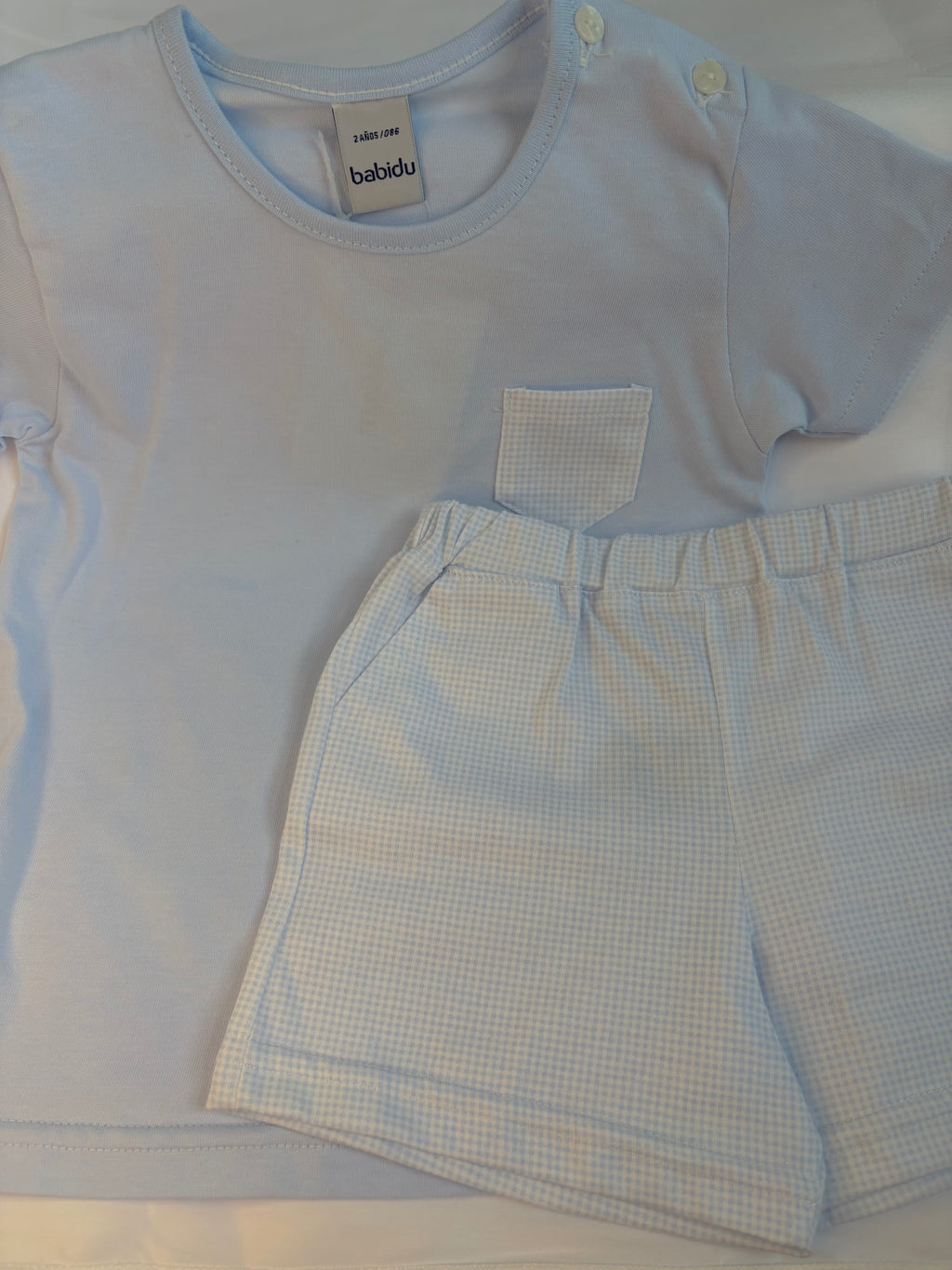 Babidu — The Classic Sky Gingham Two-Piece Set