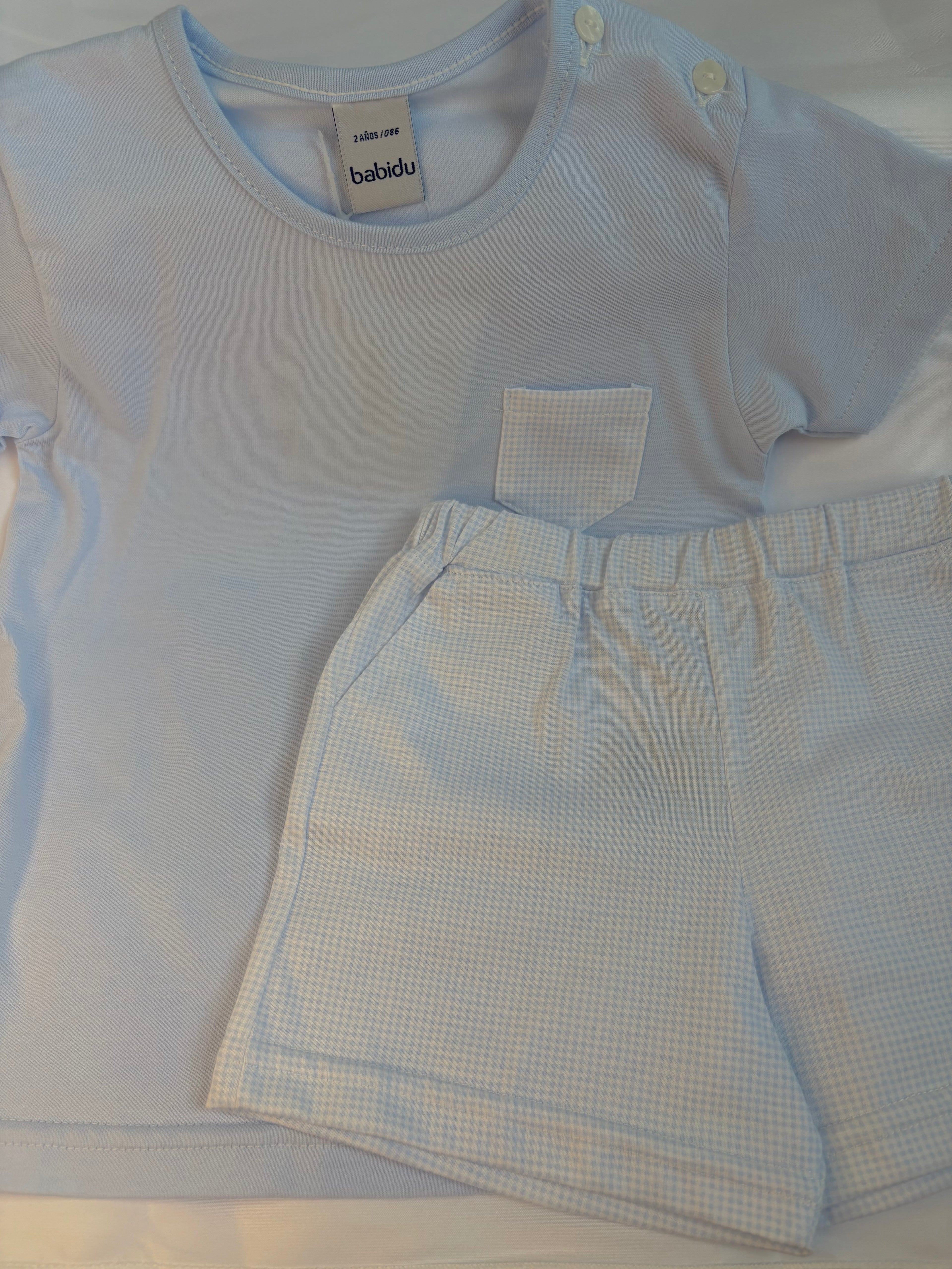 Babidu — The Classic Sky Gingham Two-Piece Set