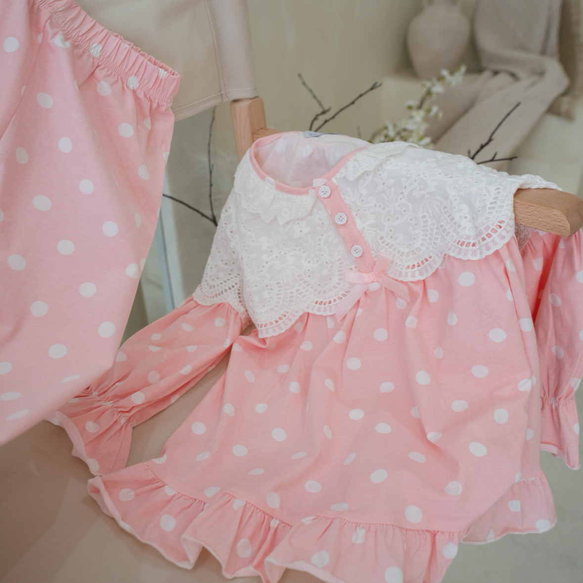 The Vintage Polka pyjama Set — £30