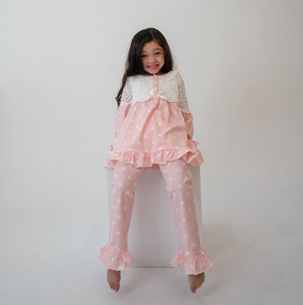 The Vintage Polka pyjama Set — £30