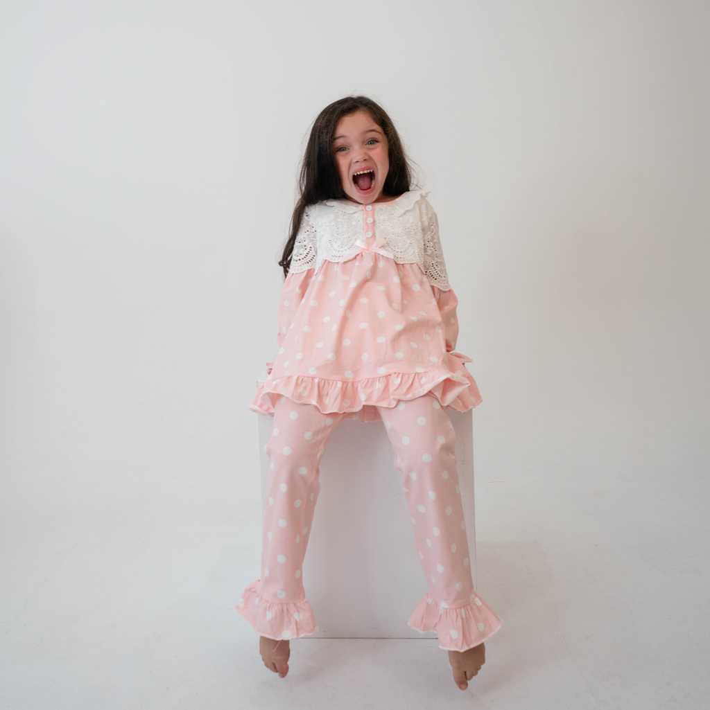 The Vintage Polka pyjama Set — £30